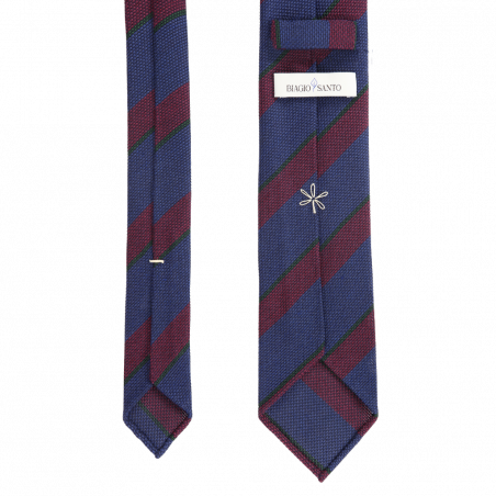Riga in garza blu e burgundy