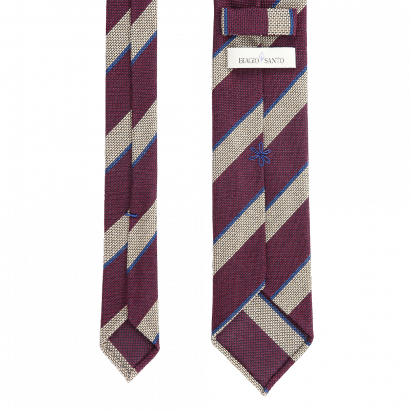Riga in garza burgundy e crema