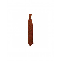 Rust melange V-knitted tie