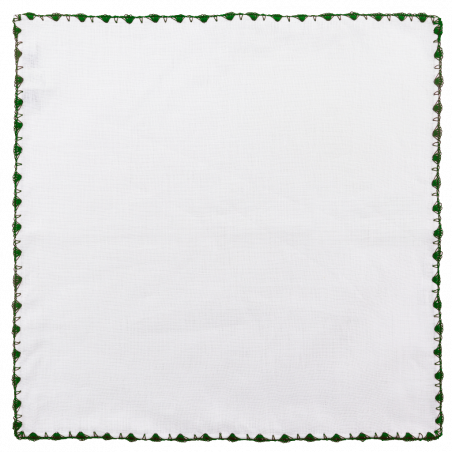 Pochette verde con uncinetto ad archi