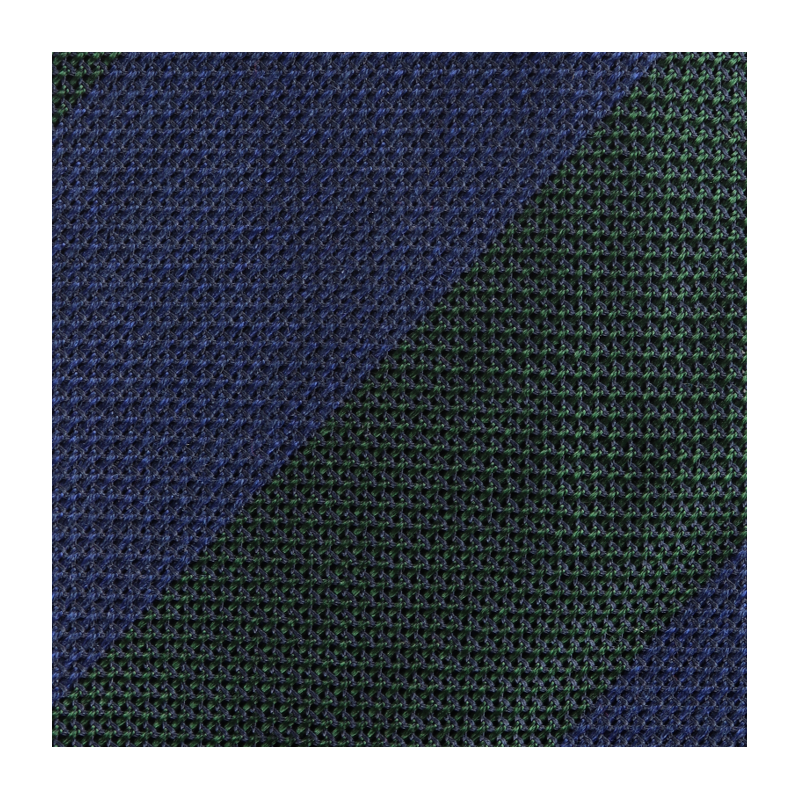Navy dark green block grenadine stripes