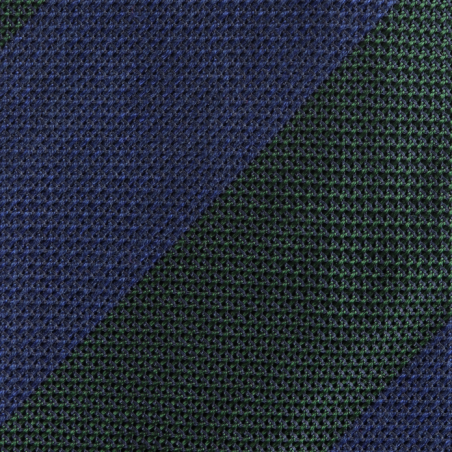 Navy dark green block grenadine stripes