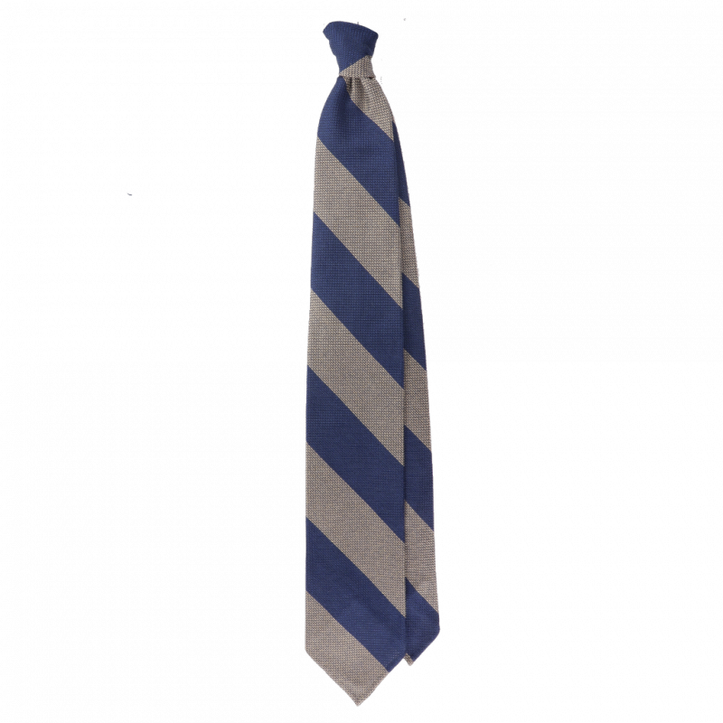 Navy beige block grenadine stripes