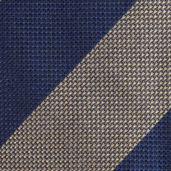 Navy beige block grenadine stripes 2