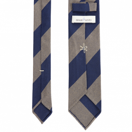 Navy beige block grenadine stripes Navy beige block grenadine stripes