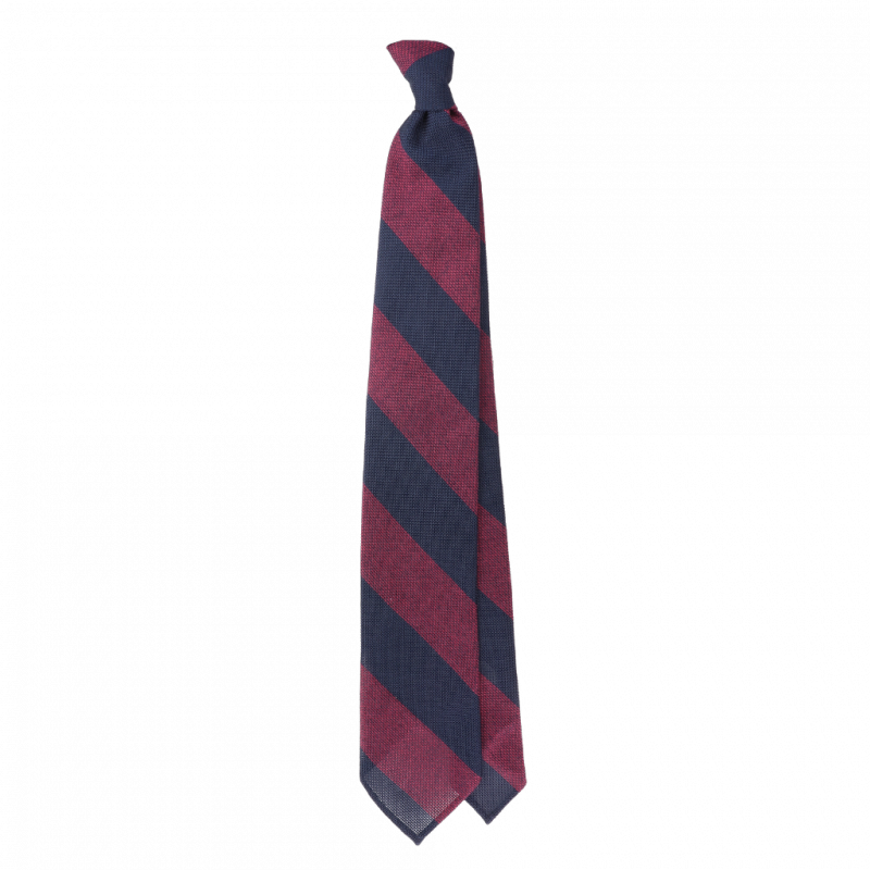 Navy burgundy block grenadine stripes