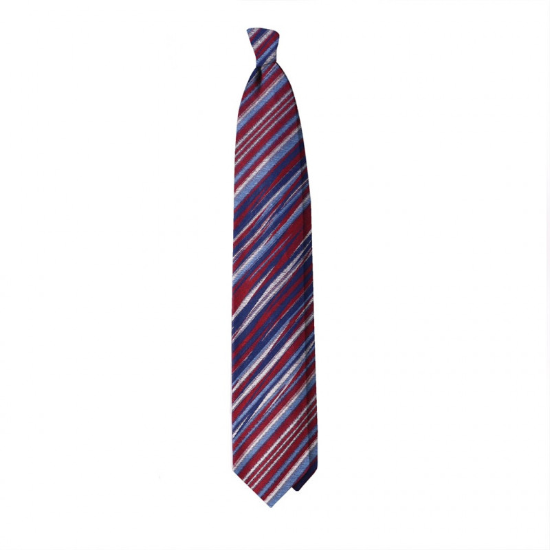 Multirighe 7 pieghe rosso su Jacquard