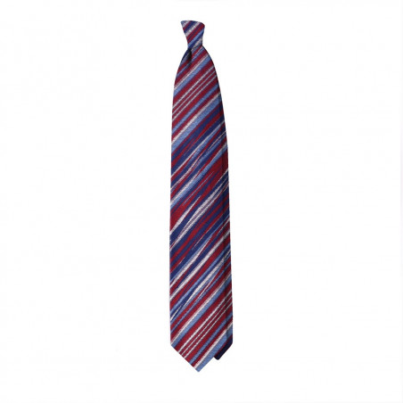 Multirighe 7 pieghe rosso su Jacquard