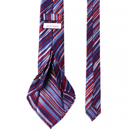 Multirighe 7 pieghe rosso su Jacquard
