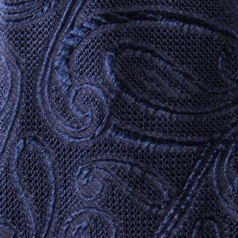 7 folds navy grenadine paisley