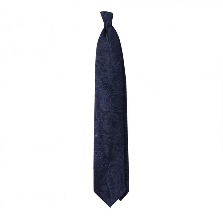 7 folds navy grenadine paisley