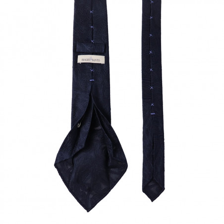 7 folds navy grenadine paisley