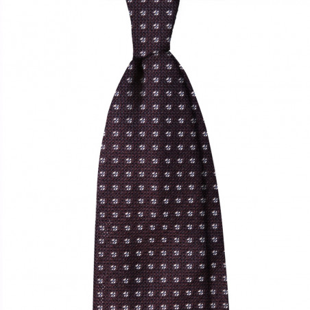 Micro-disegno 7 pieghe bianco su garza borgogna Micro-disegno 7 pieghe bianco su garza borgogna