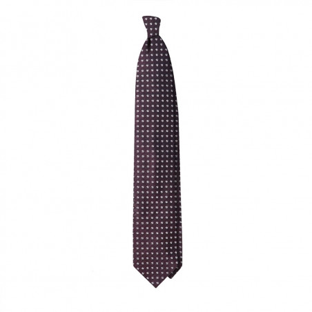 7 folds burgundy grenadine white micro-pattern