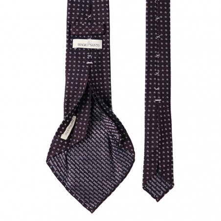 Micro-disegno 7 pieghe bianco su garza borgogna Micro-disegno 7 pieghe bianco su garza borgogna