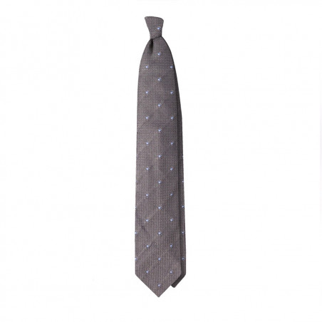 7 folds grey grenadine with light blue polka dots