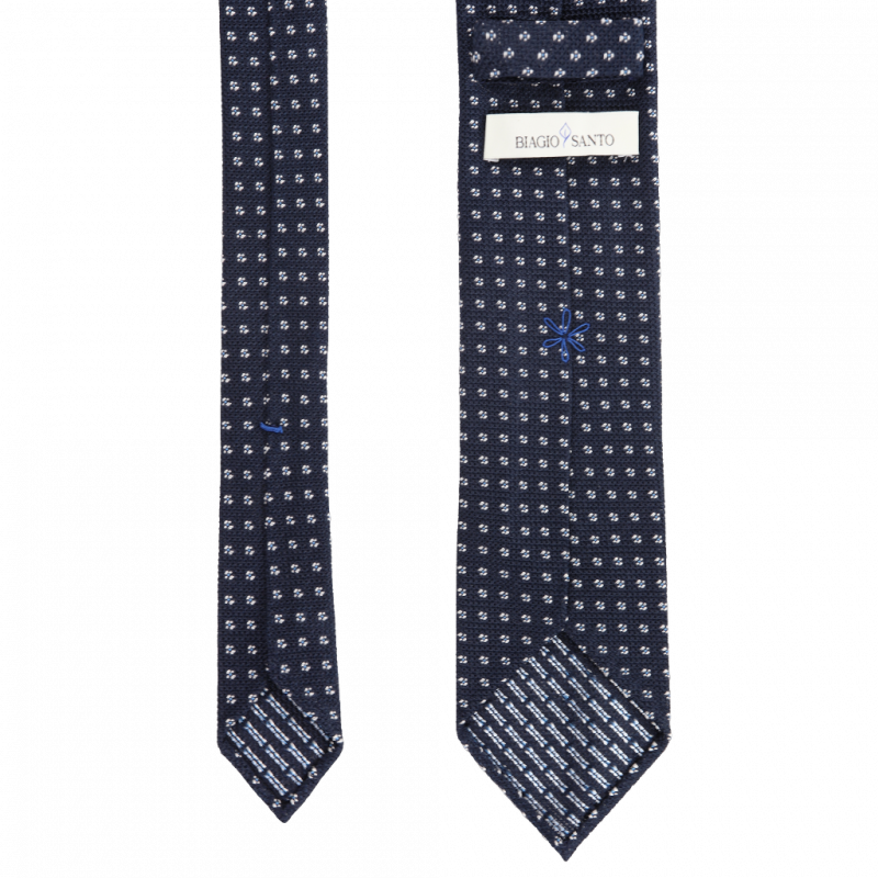 Navy grenadine white micro-pattern