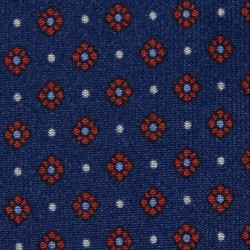 RED SMALL FLOWER ON NAVY tie 2