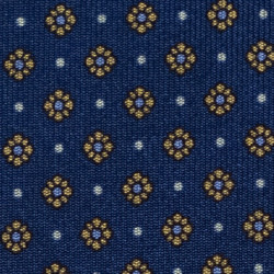 Cravatta FIORI SENAPE SU NAVY 2
