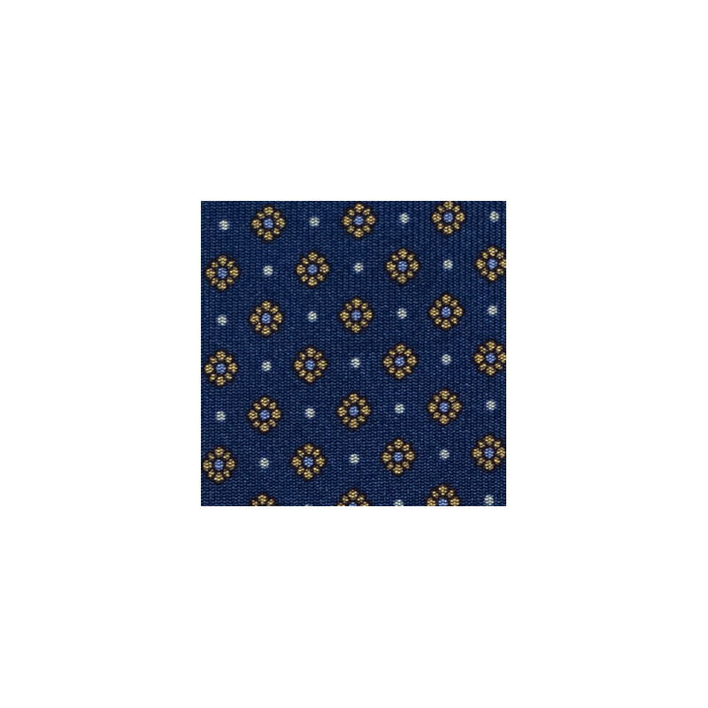  MUSTARD SMALL FLOWER ON NAVY tie