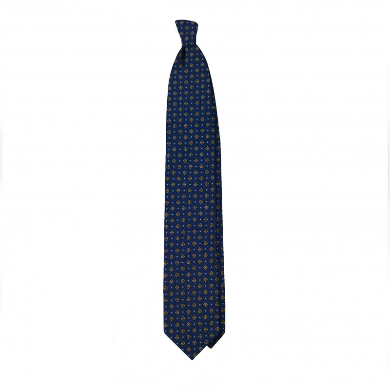  MUSTARD SMALL FLOWER ON NAVY tie