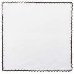 Brown pocket square with pippioli crochet