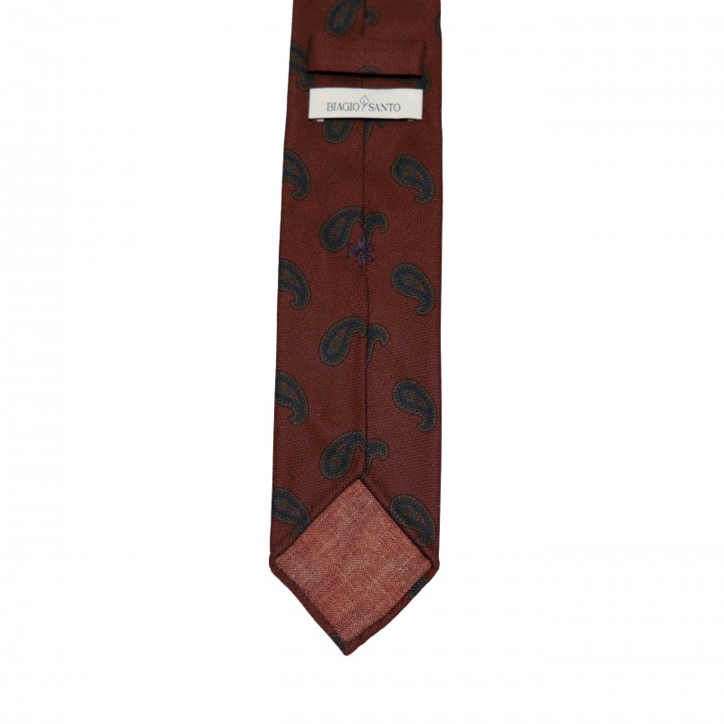 rust paisley tie