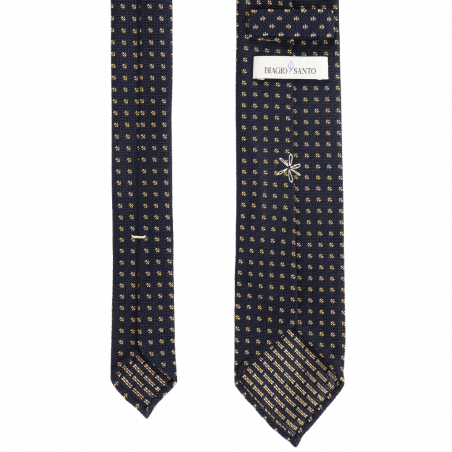 Navy grenadine yellow micro-pattern