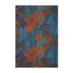 blue-green flowers scarf 2