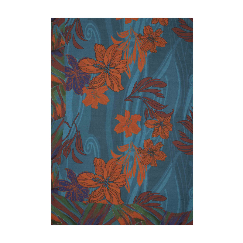 blue-green flowers scarf blue-green flowers scarf
