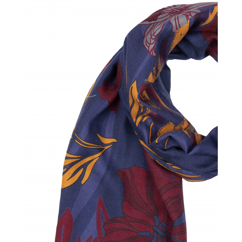 navy flowers scarf