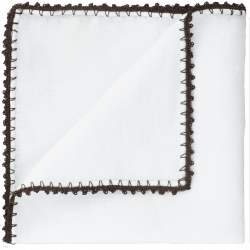Brown pocket square with pippioli crochet 2
