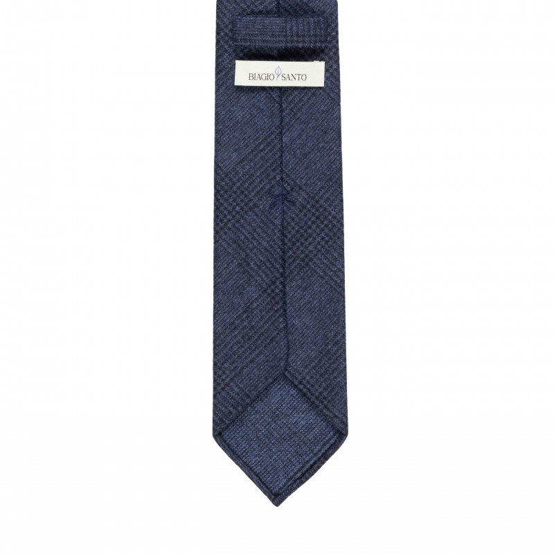 Navy checked tie