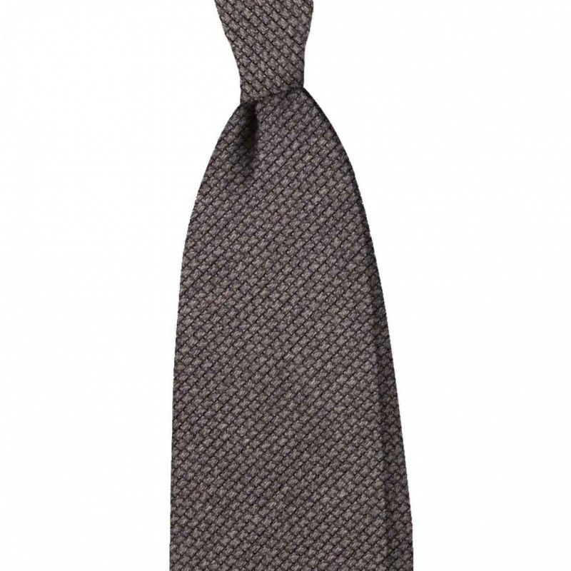 silk/wool grenadine tie - taupe