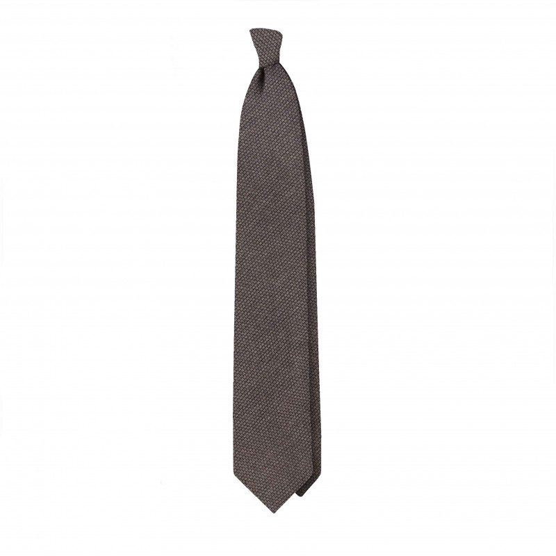 silk/wool grenadine tie - taupe
