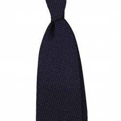 Silk/wool grenadine tie - Navy