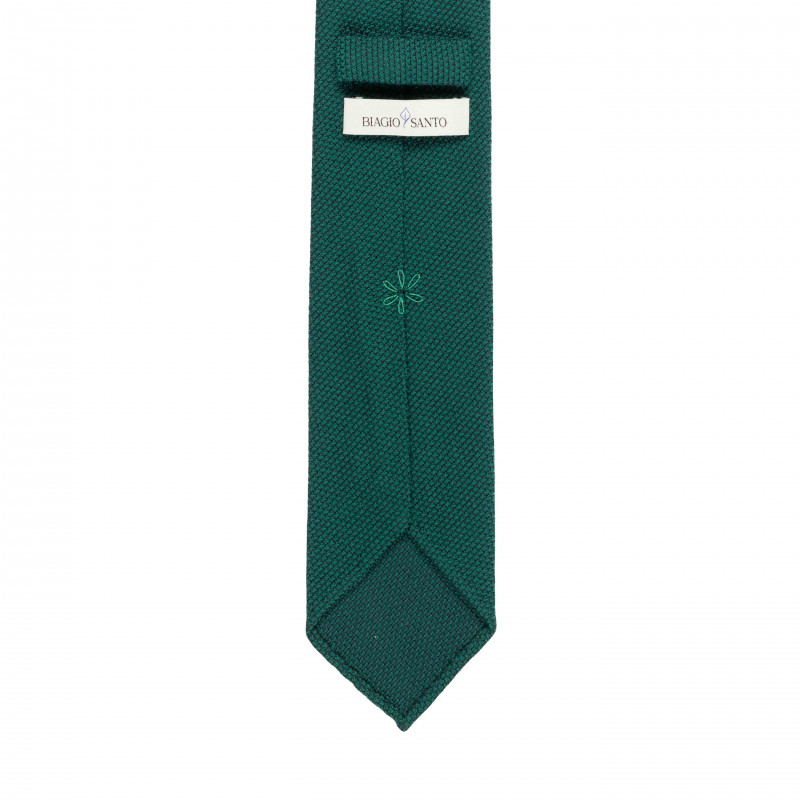 Silk/wool grenadine tie - Green