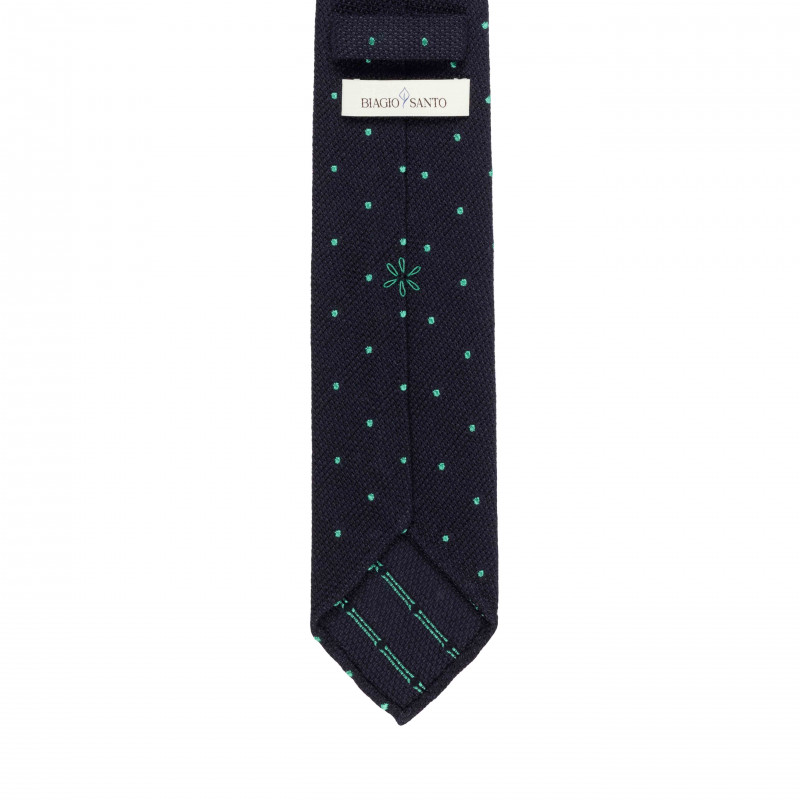Silk/wool grenadine tie with green... Silk/wool grenadine tie with green...