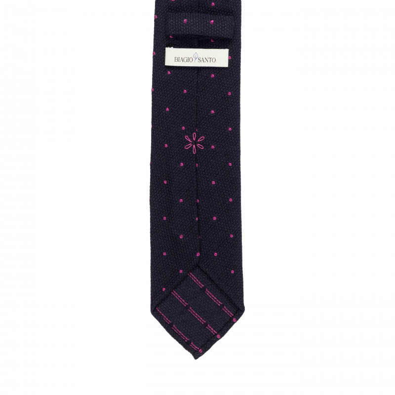 Silk/wool grenadine tie with magenta... Silk/wool grenadine tie with magenta...