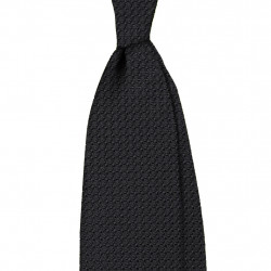 Plain garza grossa tie - black