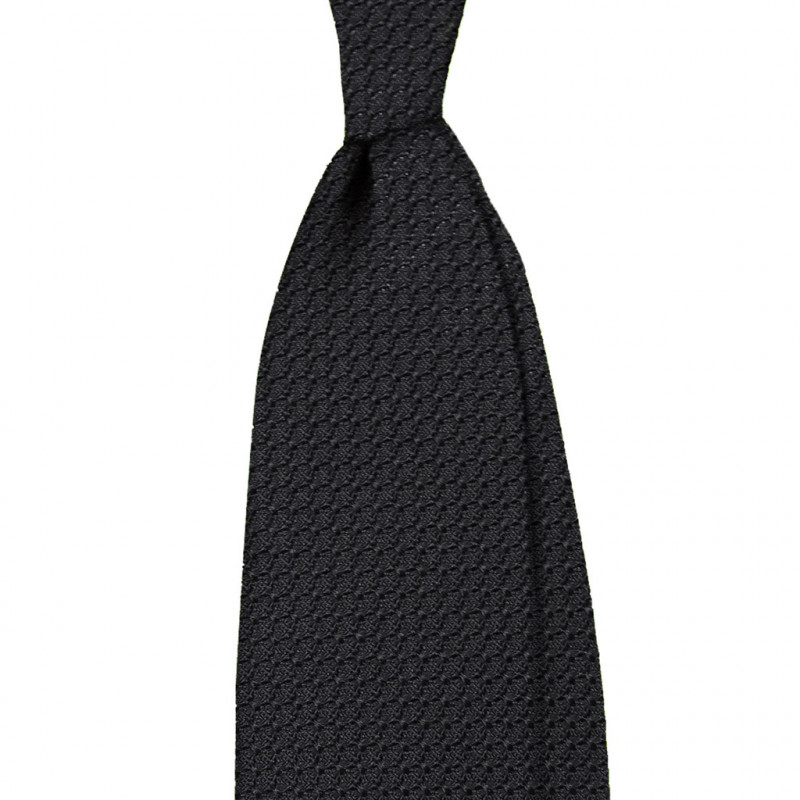 Plain garza grossa tie - black