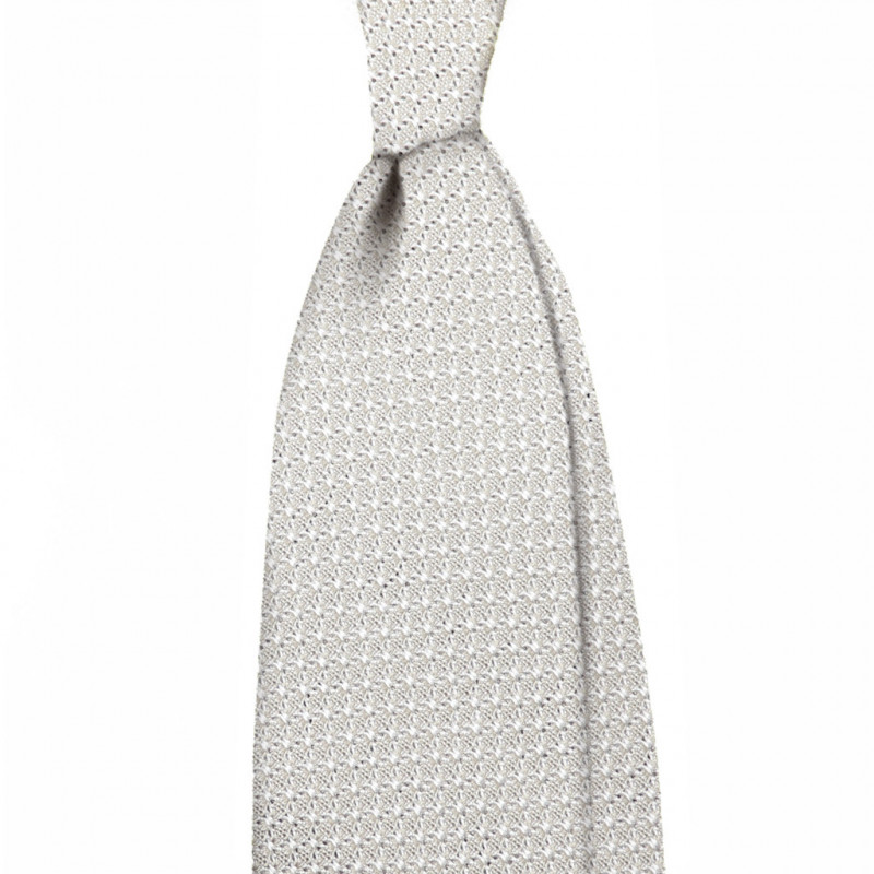 Plain garza grossa tie - ivory