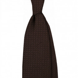 Plain garza grossa tie - brown
