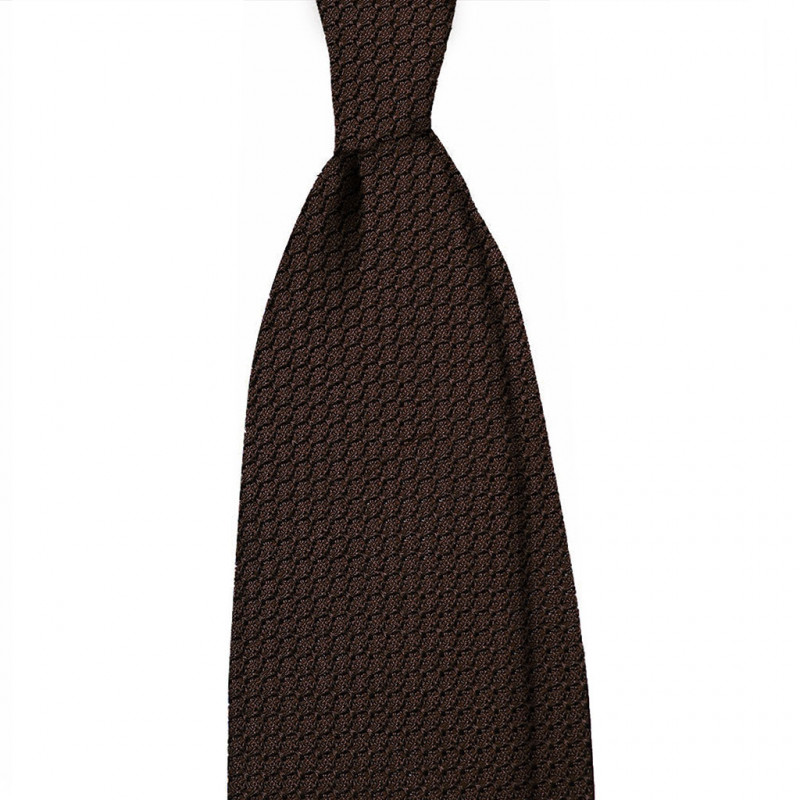 Plain garza grossa tie - brown