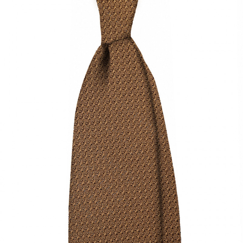 Plain garza grossa tie - light brown