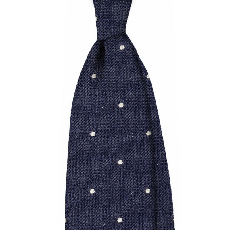 Grenadine tie with white dots - navy