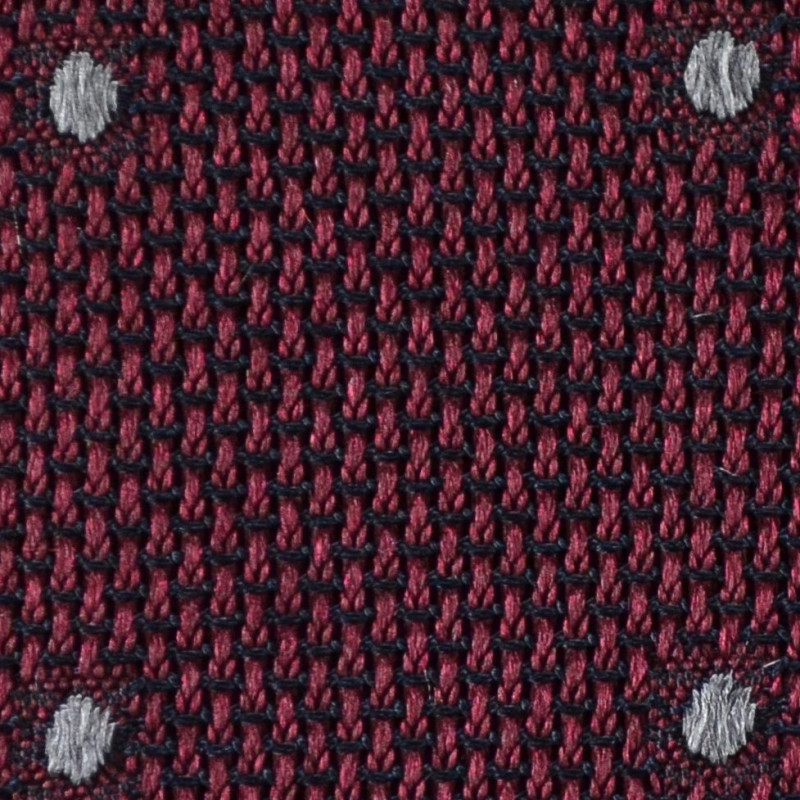 Grenadine tie with grey dots - burgundy