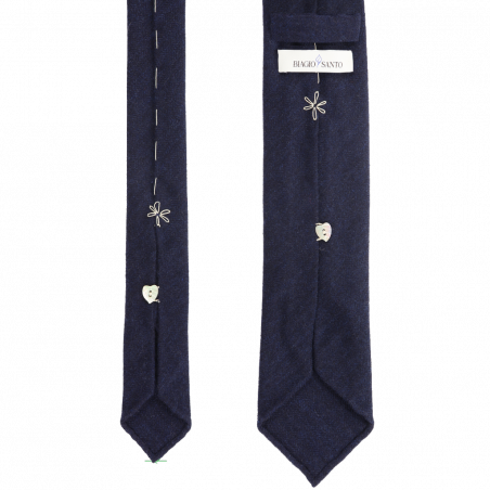 Navy herringbone cashmere