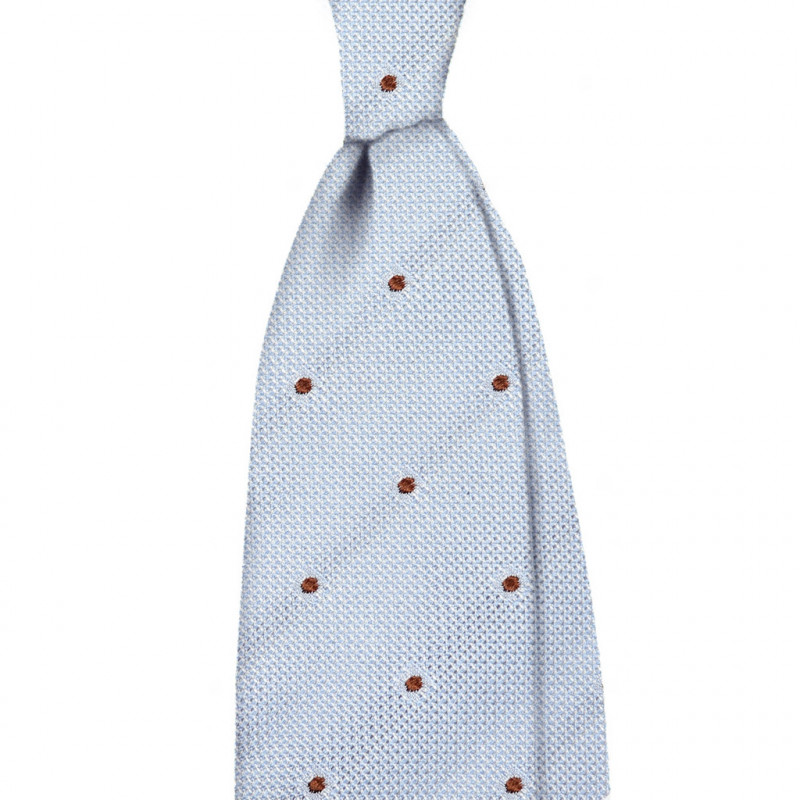 Grenadine tie with brown dots - light...