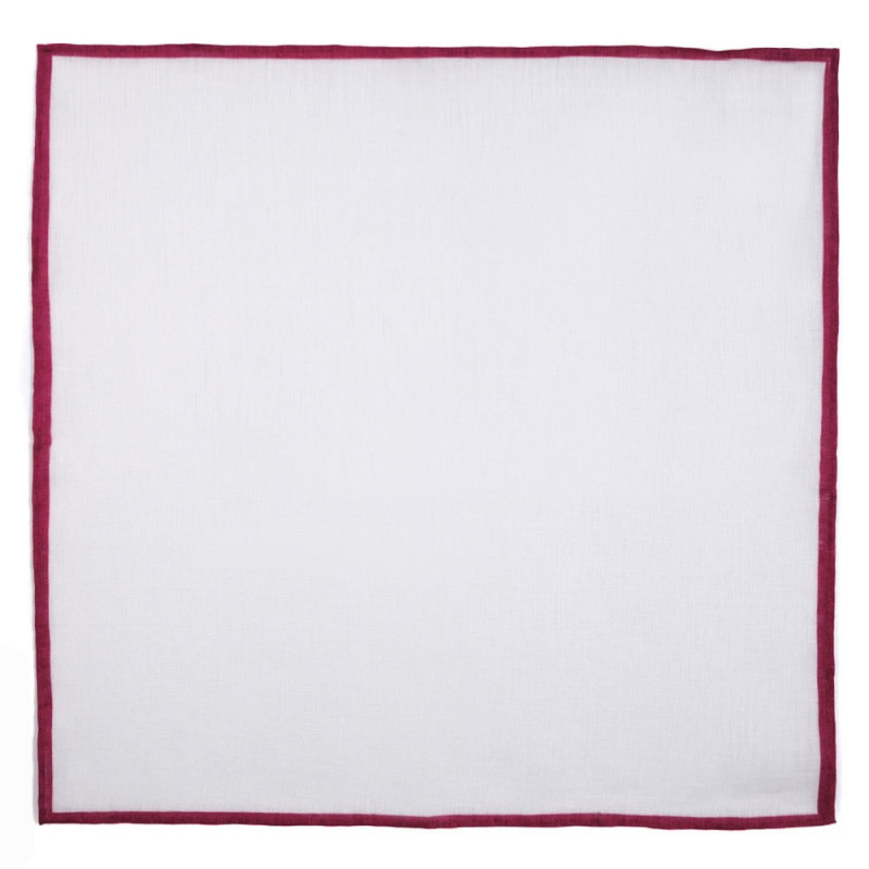 Pochette lino con bordo bordeaux